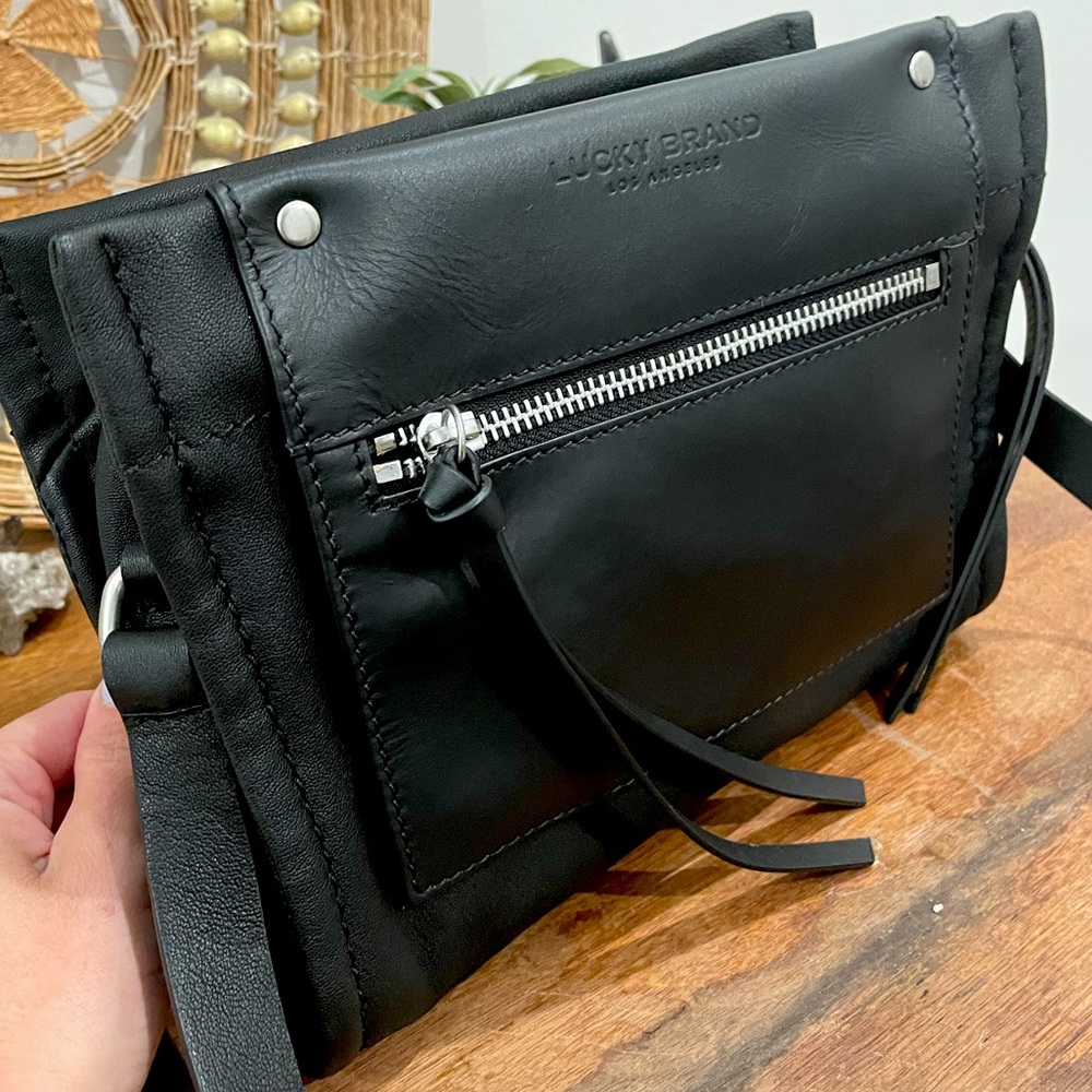 NEW Lucky Brand black leather crossbody